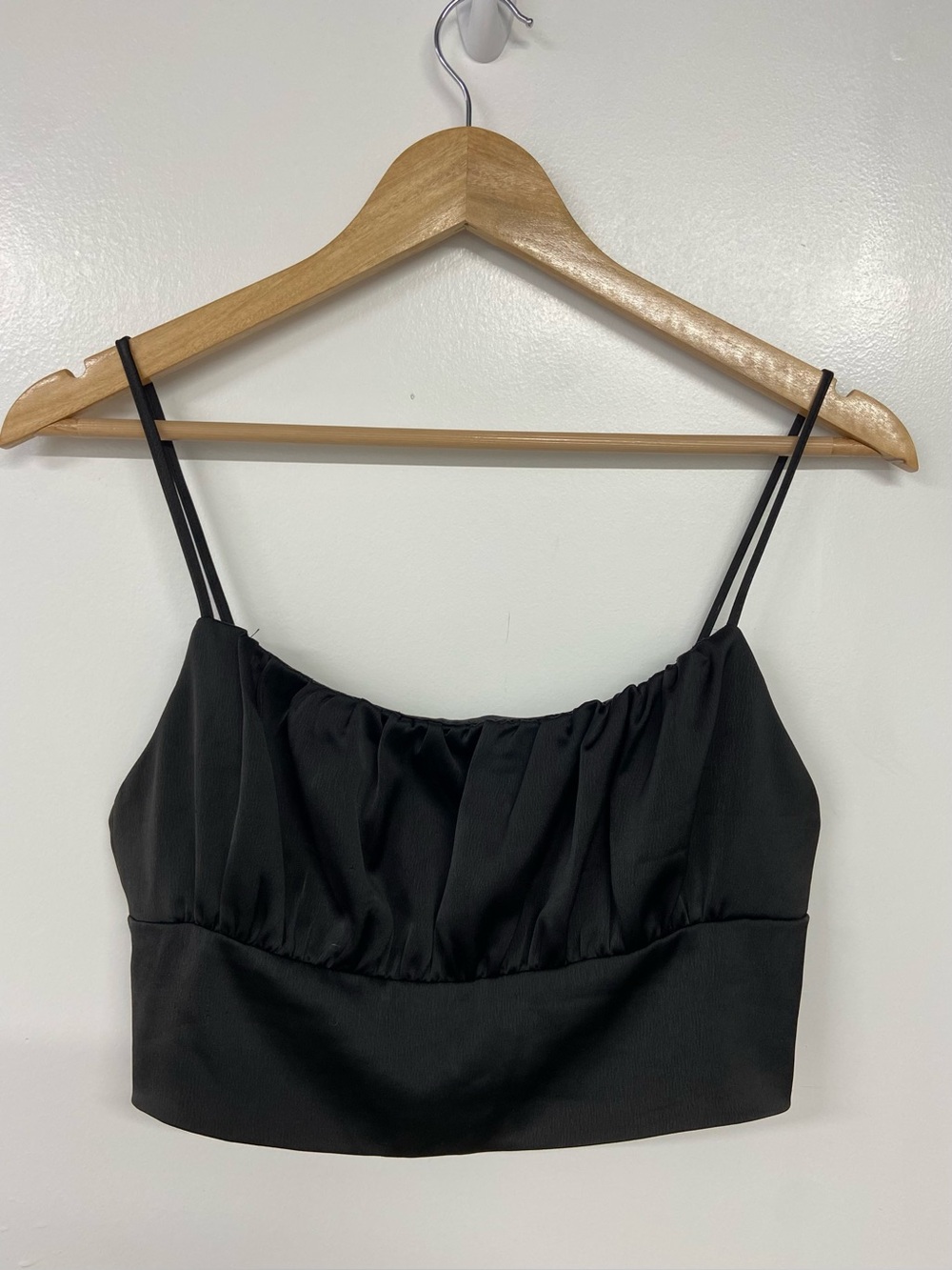 Rue21 Black Satin Crop Top Size Medium